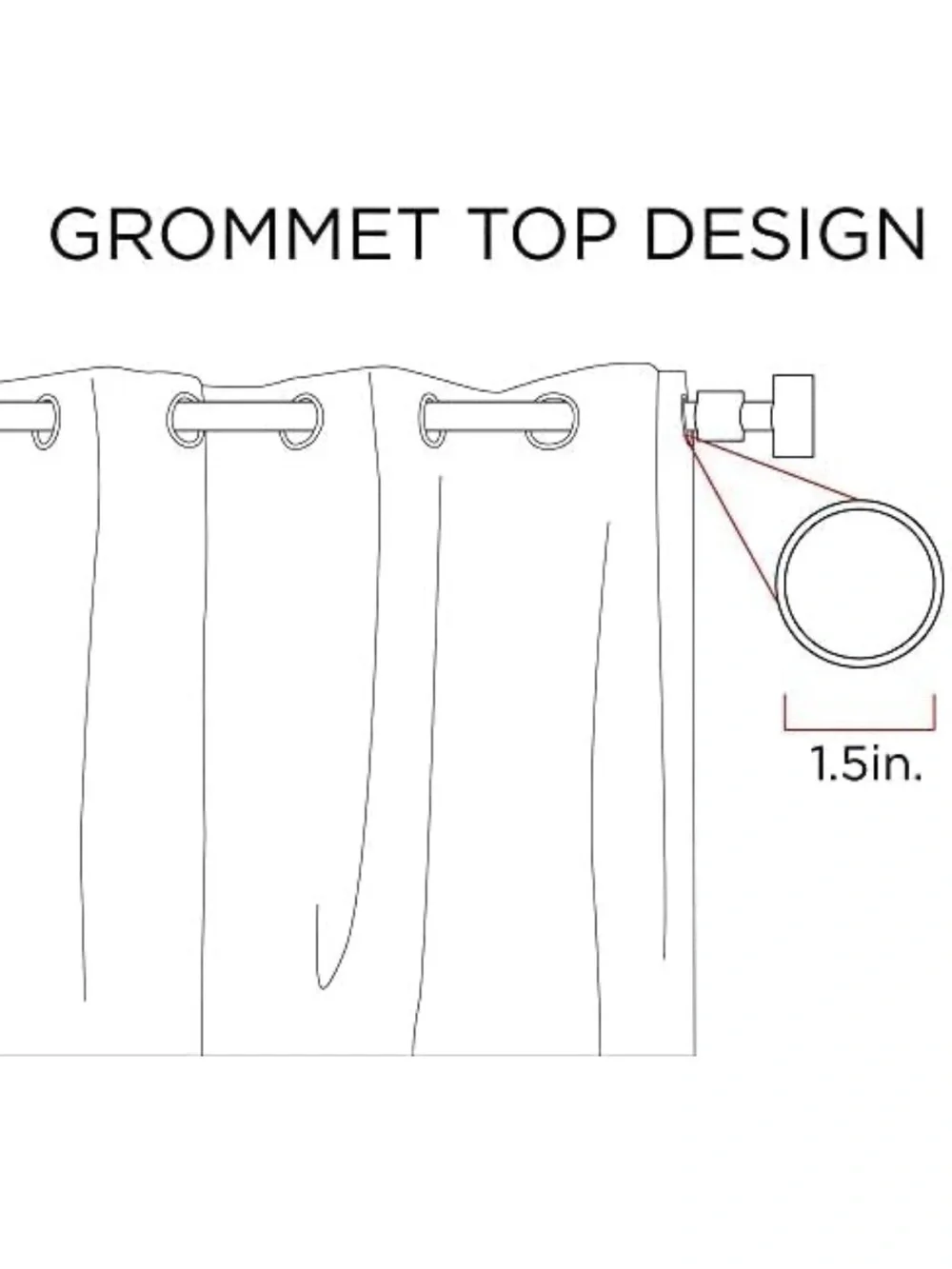 Elegant Gray Geometric Grommet Blackout Curtain Panel 100” W x 84” L